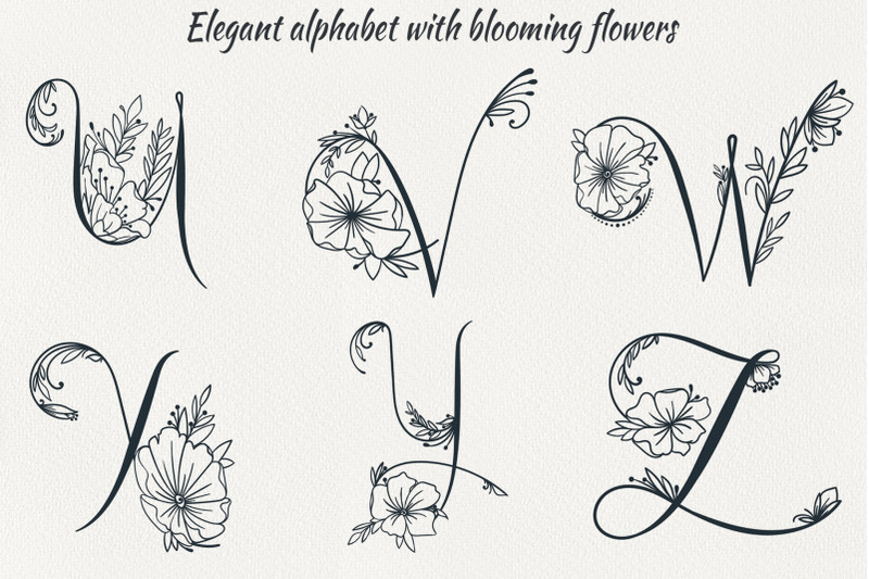 elegant-alphabet-with-blossom-flower