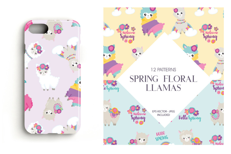 spring-floral-llamas