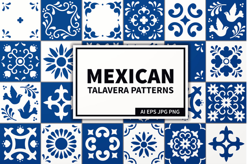 mexican-talavera-tiles-patterns-set