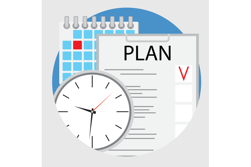 planning-and-organization-of-time-flat-icon-vector