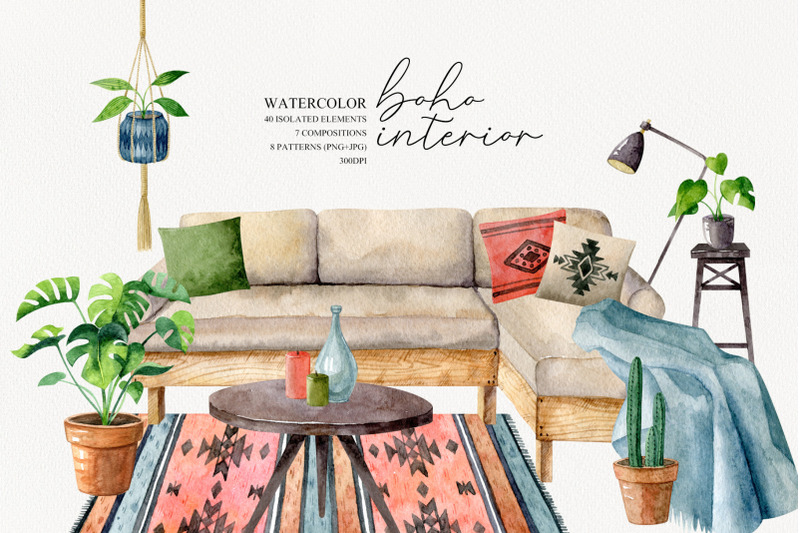 watercolor-boho-interior