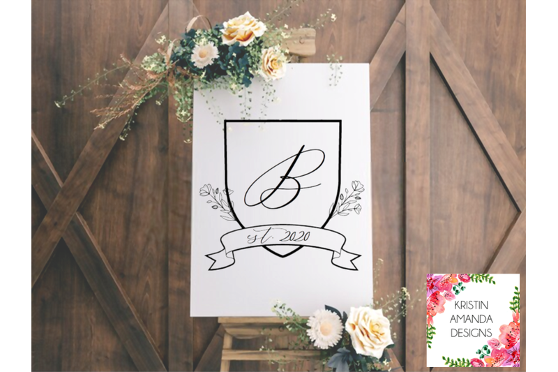Download Floral Crest Creator Wedding Crest SVG DXF EPS PNG Cut ...