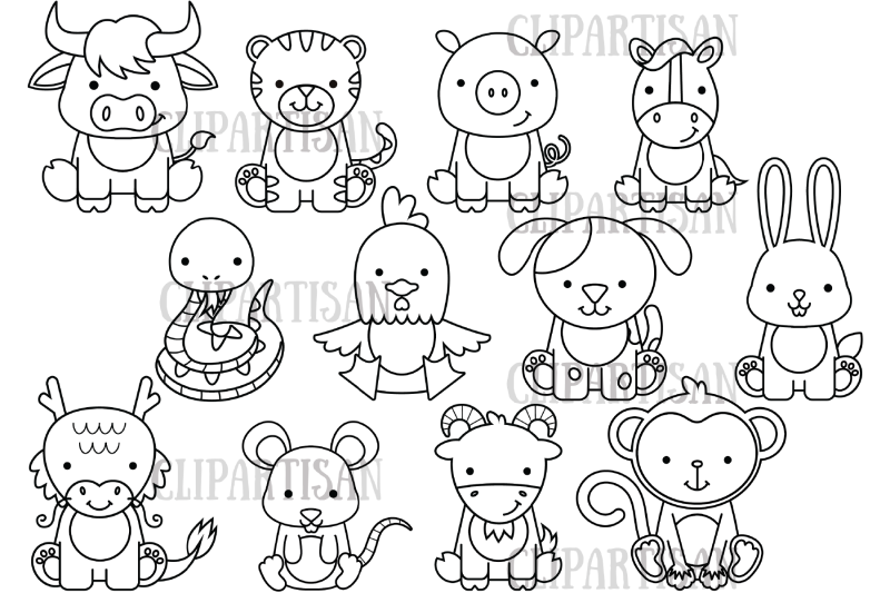 chinese-zodiac-animals-clipart-chinese-new-year-digital-stamp