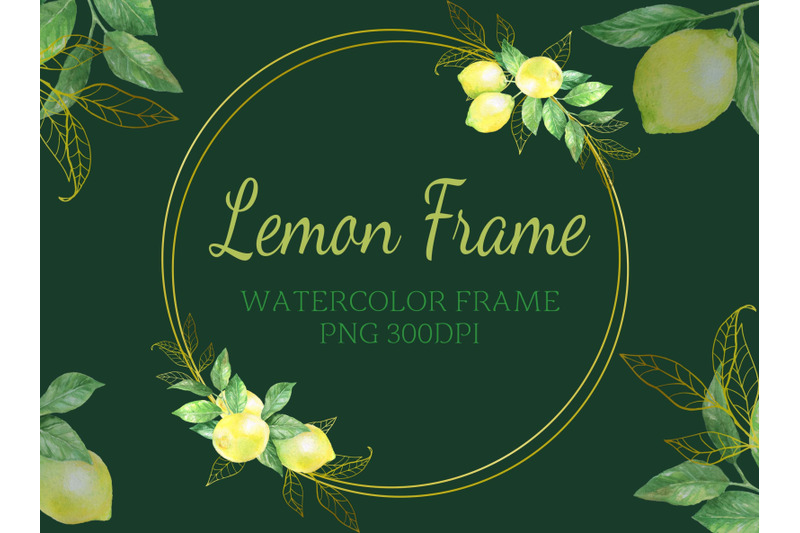 watercolor-digital-lemon-wreath-frame