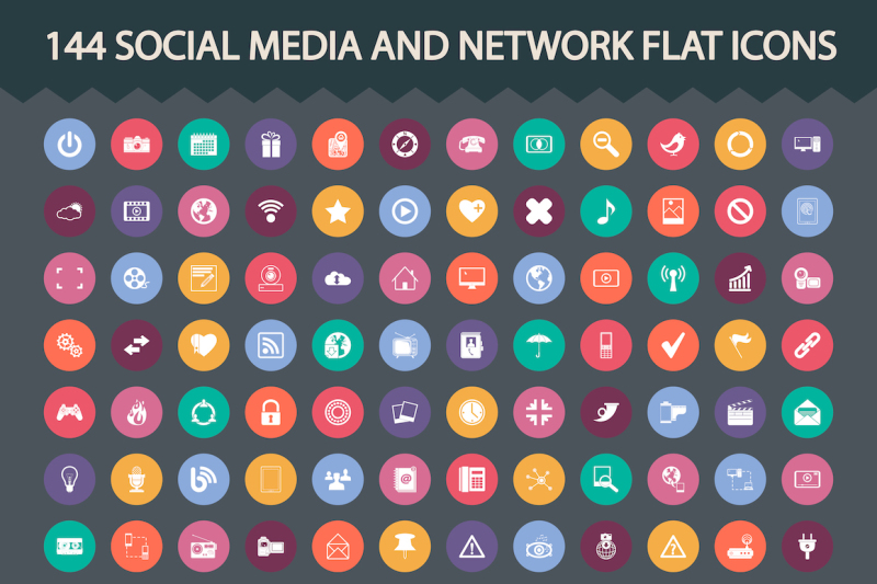 social-media-and-network-icons-set-vector-illustration