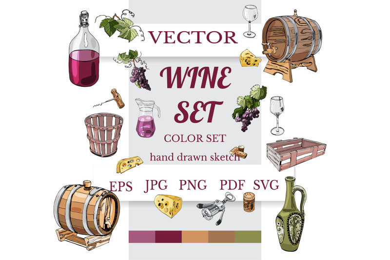 wine-product-color-clipart-hand-drawn-sketch-of-wine-items