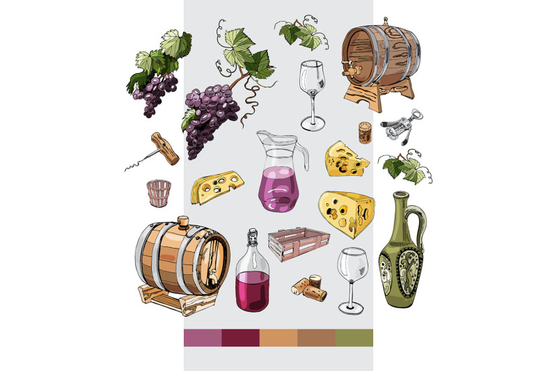 wine-product-color-clipart-hand-drawn-sketch-of-wine-items