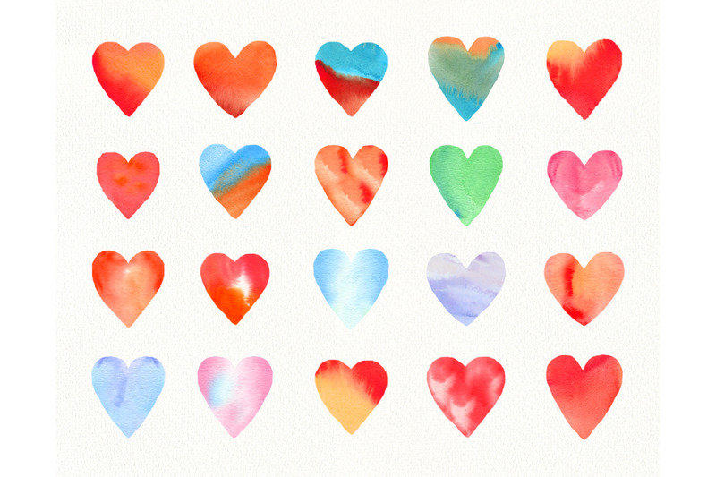 watercolor-colorful-valentine-heart-clipart-valentines-daydiy-hearts