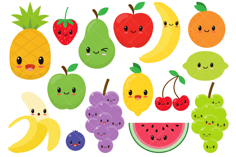 kawaii-fruit-cute-fruit-clipart-happy-fruit-clip-art