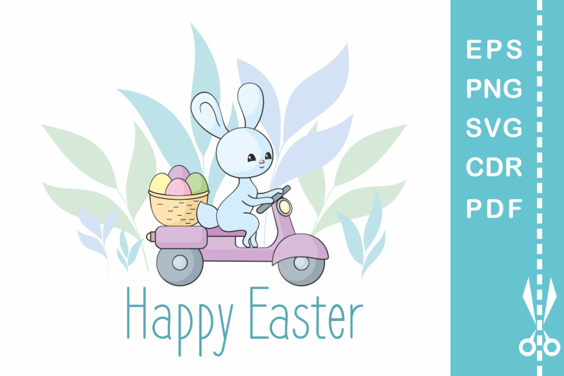 easter-design-with-bunny-on-a-moped