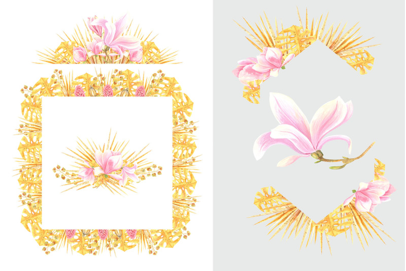 watercolor-magnolia-clip-art-set
