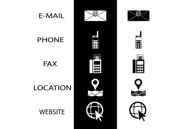 icons-conctact-for-business-card-phone-fax-and-website