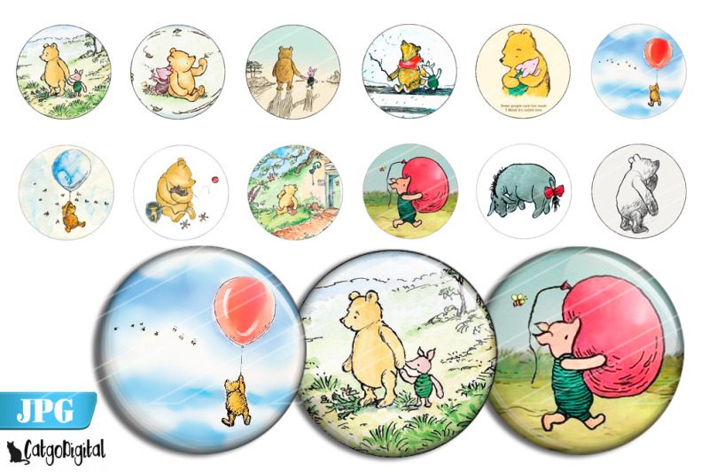 winnie-pooh-bottle-cap-images-digital-collage-sheet