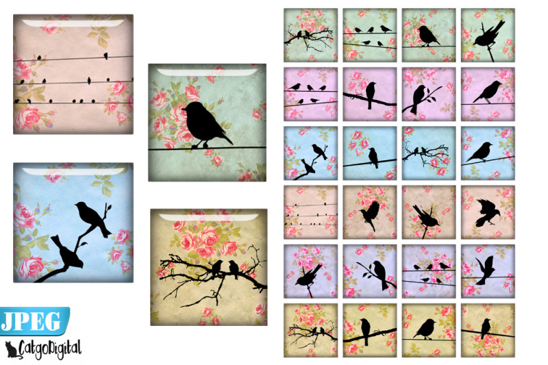 shabby-chic-bird-silhouettes-square-digital-printable-images