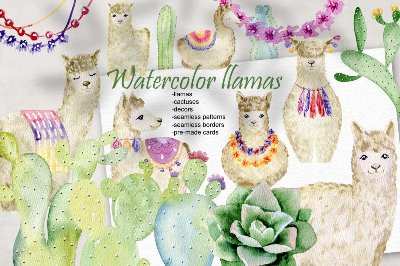 watercolor-llamas-kit
