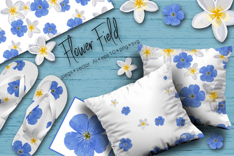 spring-set-quot-flower-field-quot-seamless-pattern-and-seamless-borders-with-f