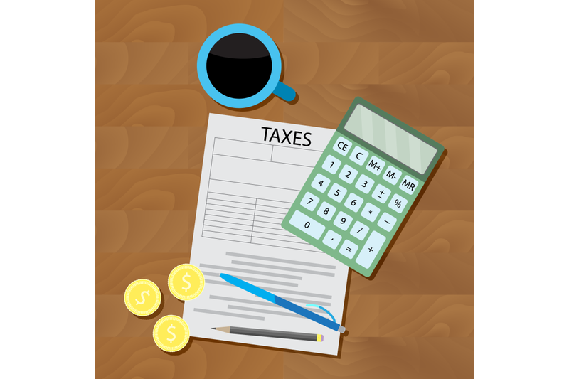 counting-taxes-flat-vector