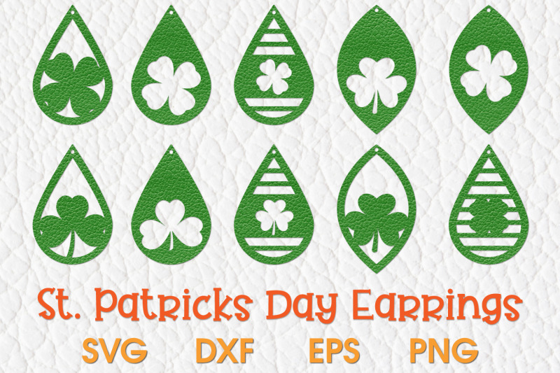 St Patrick's Day Earrings PNG Include