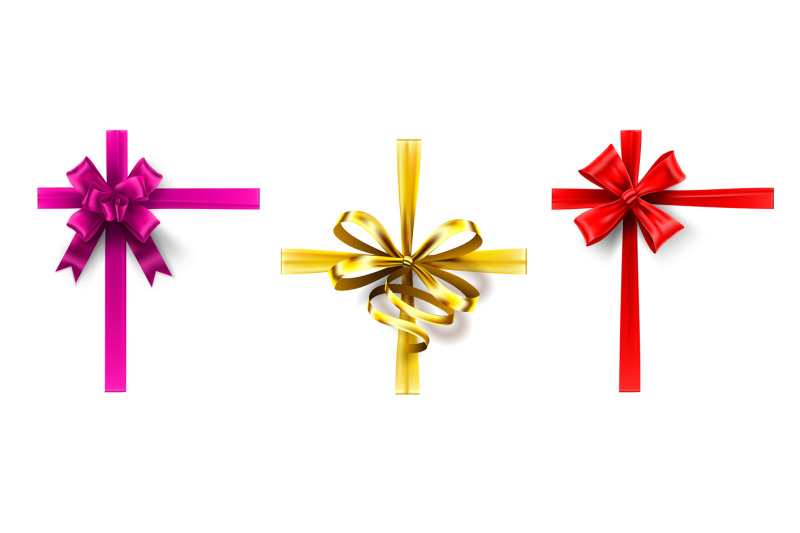 realistic-gift-bow-cross-ribbon-with-bow-decorating-gift-box-ribbons