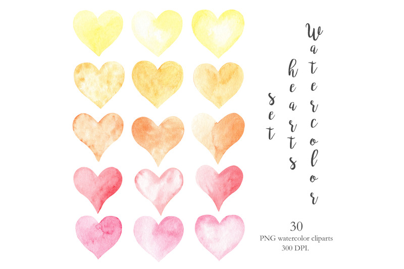 watercolor-rainbow-hearts-collection
