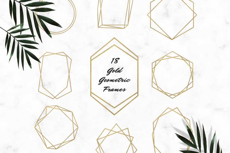 gold-frames-clipart-gold-foil-geometric-frames-clipart-digital-frame