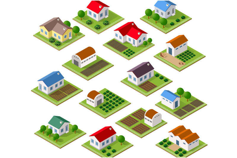 set-of-townhouses-and-rural-houses