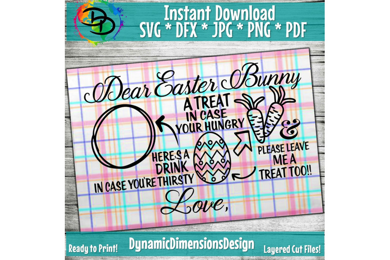 Download Dear Easter Bunny Tray SVG, Carrot for Easter Bunny ...