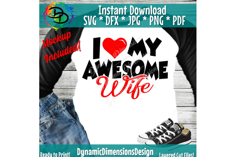 Download Awesome Wife SVG, I Love My Wife SVG, Love my Husband SVG ...