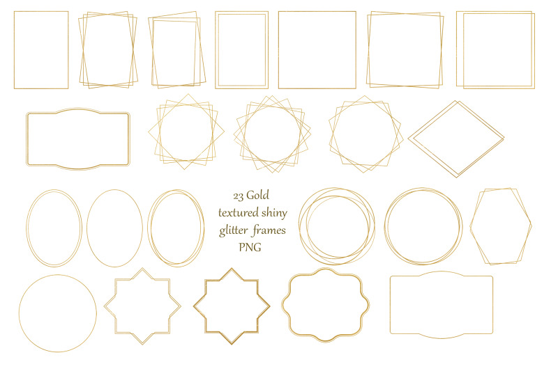 23-gold-textured-shiny-glitter-frames-png-clipart