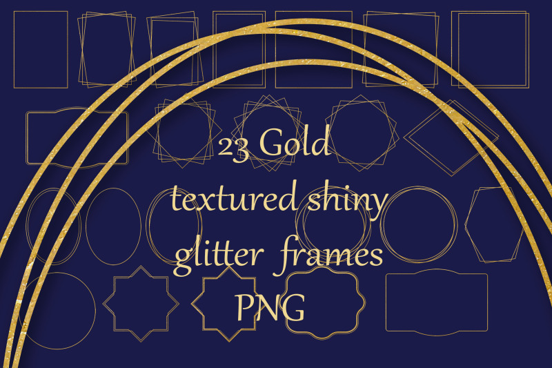 23-gold-textured-shiny-glitter-frames-png-clipart
