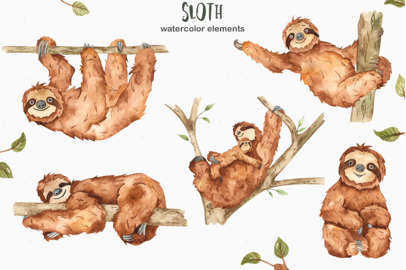 watercolor-sloth-clipart-seamless-patterns-and-pre-made-cards