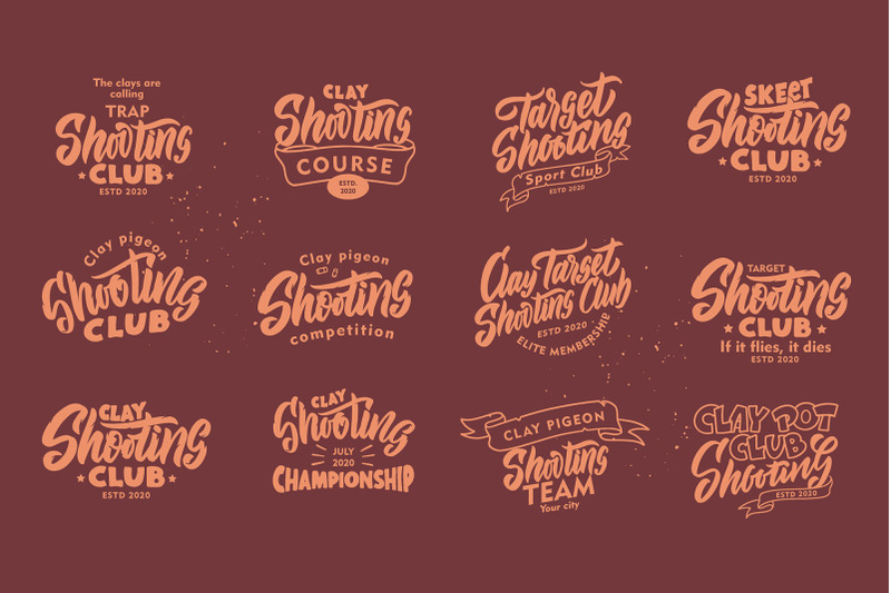 logo-set-of-vintage-clay-shooting