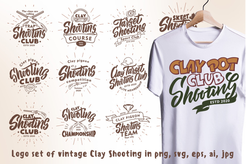 logo-set-of-vintage-clay-shooting