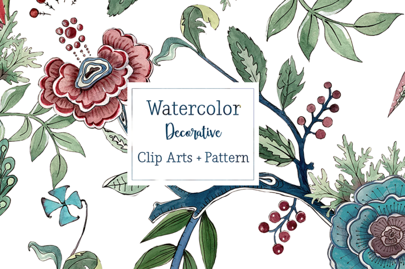 watercolor-decorative-clip-art-set-pattern