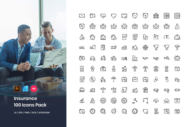 insurance-100-set-icons-pack