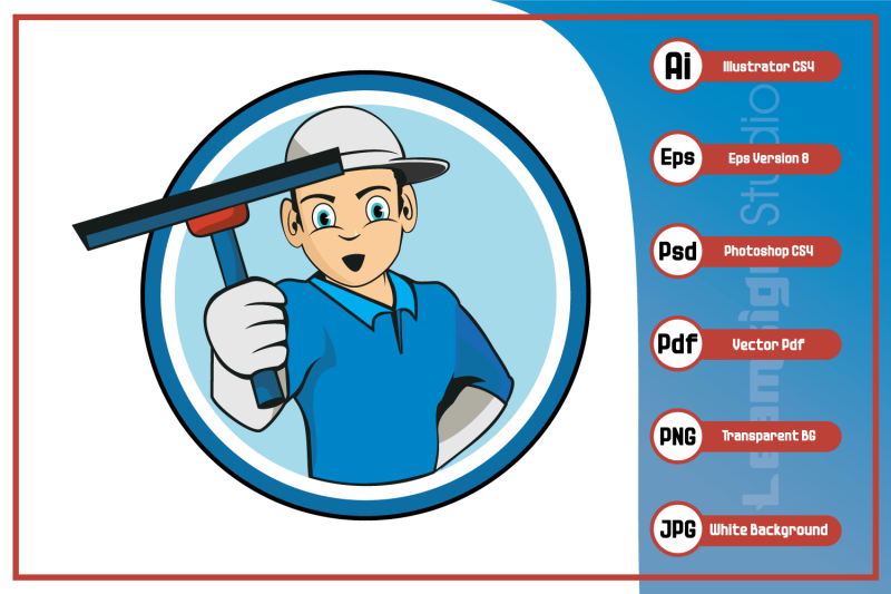 cartoon-character-of-cleaning-service-worker-design