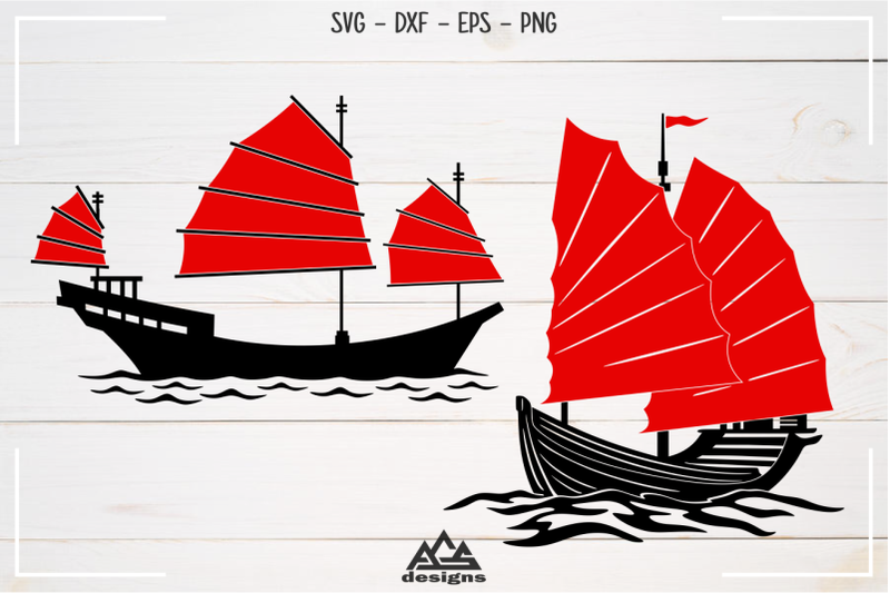 chinese-traditional-ship-junk-boat-svg-design