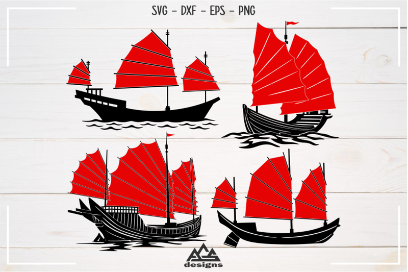 chinese-traditional-ship-junk-boat-svg-design