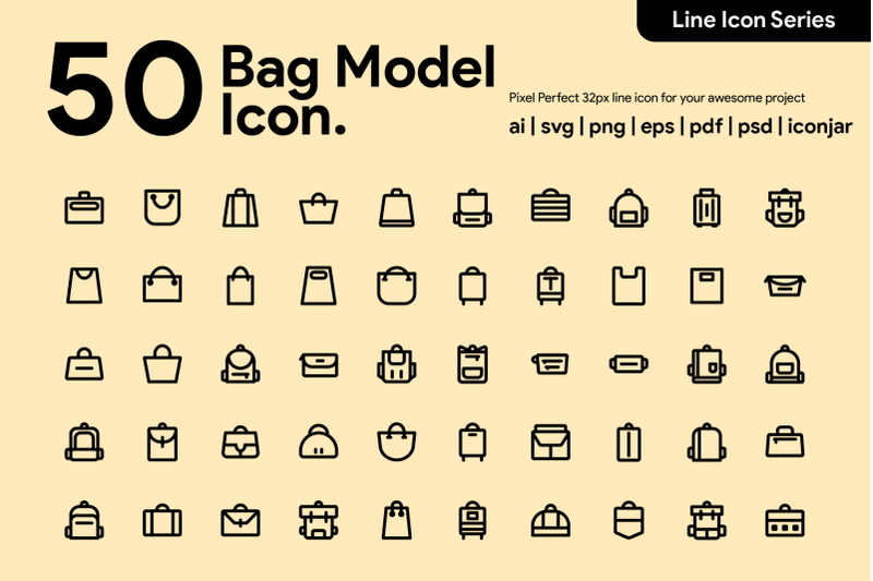 50-bag-model-icon-line