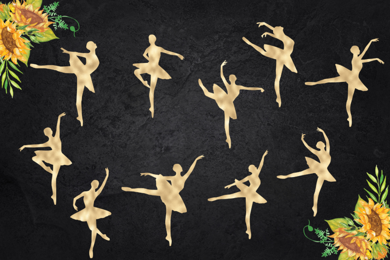 gold-foil-ballerina-silhouettes-ballerina-clip-art