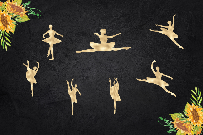 gold-foil-ballerina-silhouettes-ballerina-clip-art