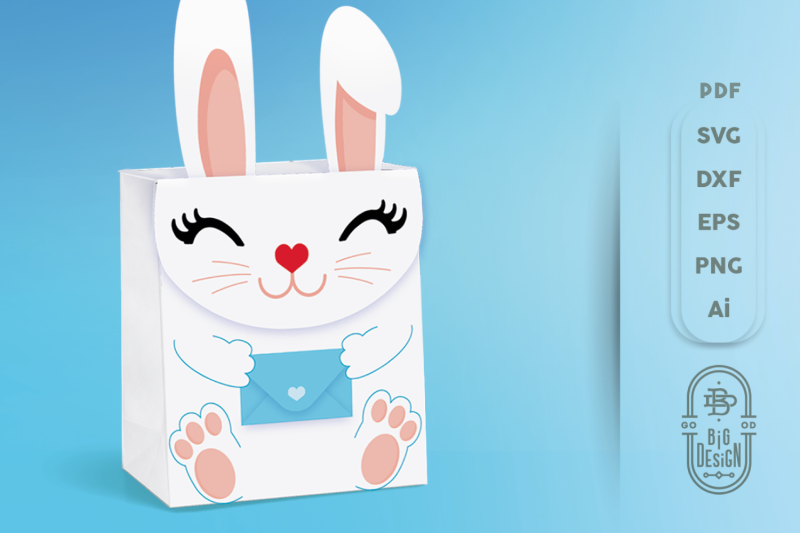 Box SVG File - Bunny Box SVG Template, Easter SVG, Gift Box By Big