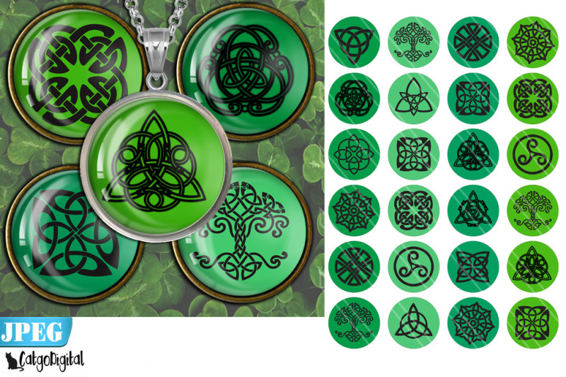 Digital collage sheet Celtic Knots Circle Printable images DXF File
Include