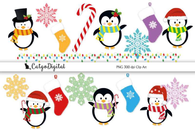 christmas-penguins-scrapbooking-clip-art-kit-png