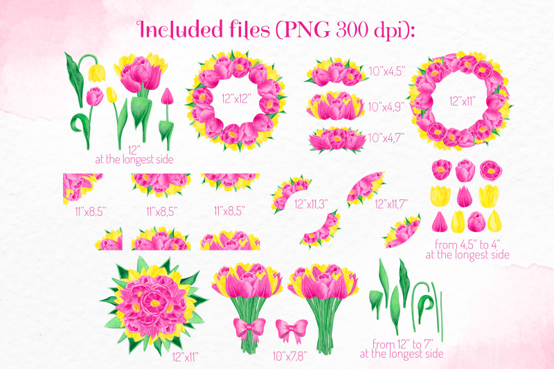 pink-yellow-floral-clipart-watercolor-tulip-constructor-floral-wreath