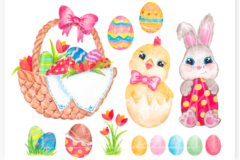 easter-clipart-watercolor-easter-bunny-and-chick-graphics