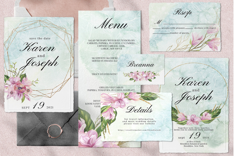 magnolia-wedding-invitation-suite