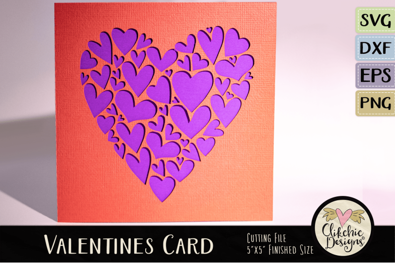 Download Valentine Hearts SVG Card Cutting File By Clikchic Designs ...