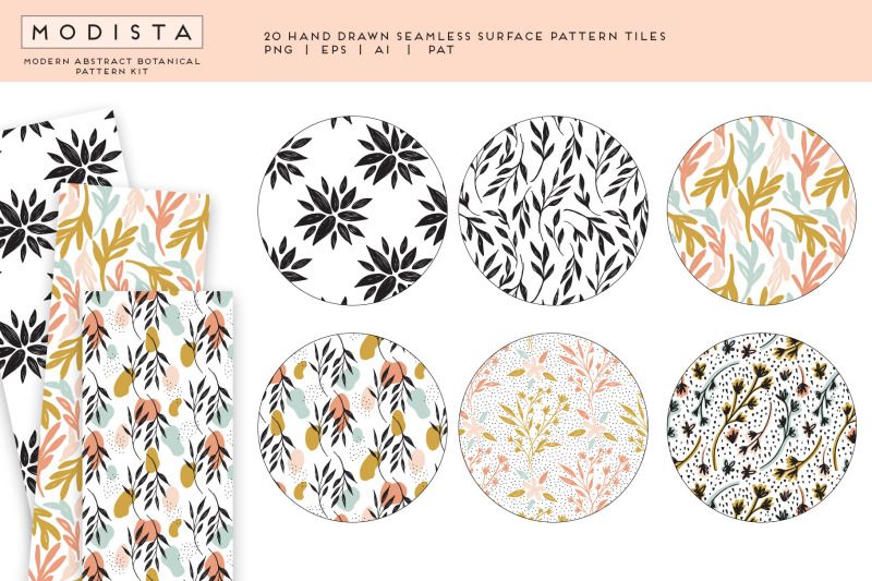 modista-abstract-botanical-surface-pattern-kit