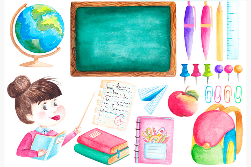 school-clipart-digital-teacher-clipart-back-to-school-watercolor
